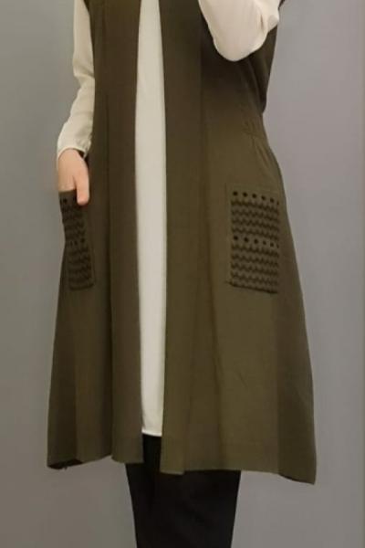 Cepli Triko Yeleğim Haki