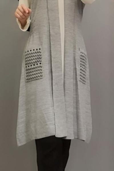 Cepli Triko Yeleğim Gri