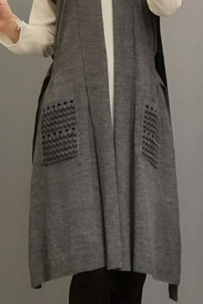 Cepli Triko Yeleğim Füme