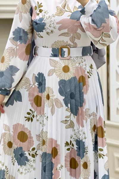 Çiçek Elbisem Beyaz