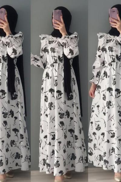 ÇİÇEKLİ ELBİSEM Siyah