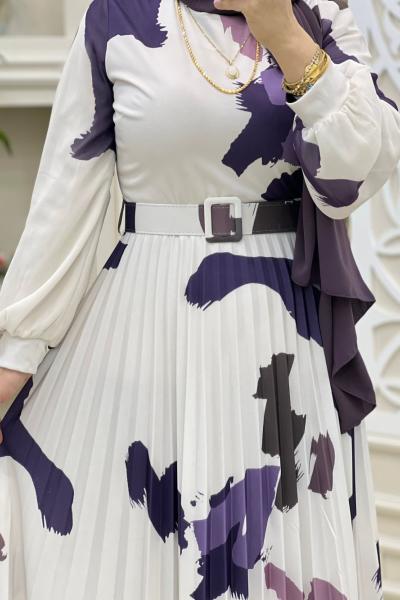 Çınar Elbisem Beyaz mor