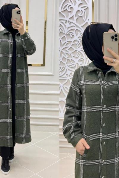 Çizgi Oduncu Gömleğim Haki