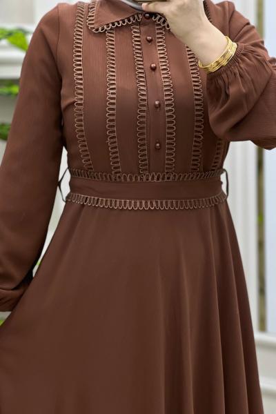 Dantel Elbise Kahverengi