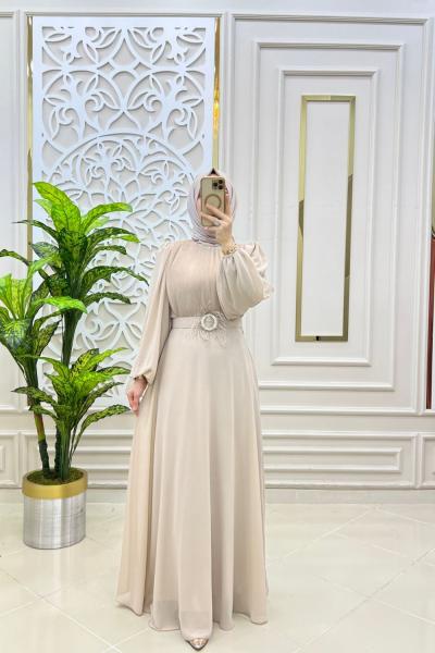 Defile Elbise Krem