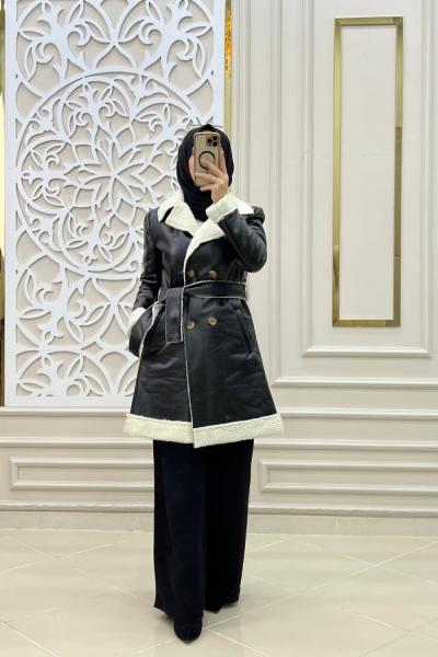 Deri Kap Siyah Beyaz