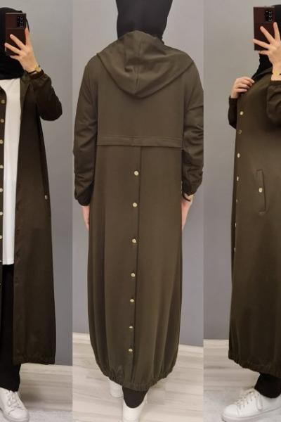 Düğmeli Kap Modelim Haki