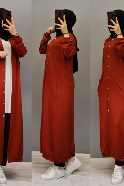 Düğmeli Kap Modelim Bordo