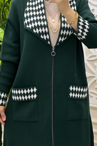 Ekose Hırka Zümrüt