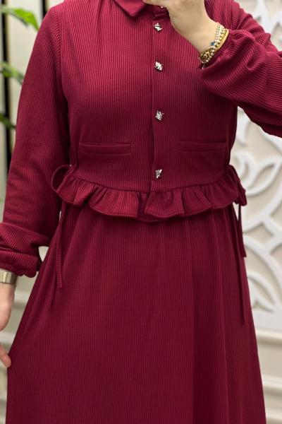 Elçin Elbise Bordo