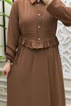 Elçin Elbise Kahverengi