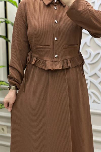 Elçin Elbise Kahverengi