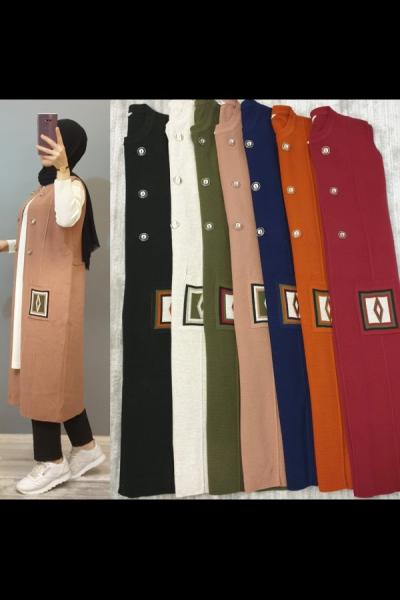 En Tarz Yelek Modelim Pudra