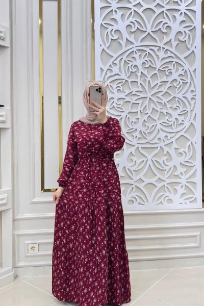 Entari Elbise  Bordo