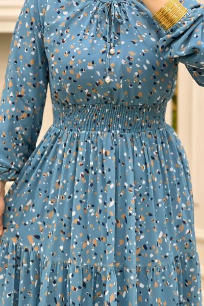 Eslim Elbise Açık Mavi