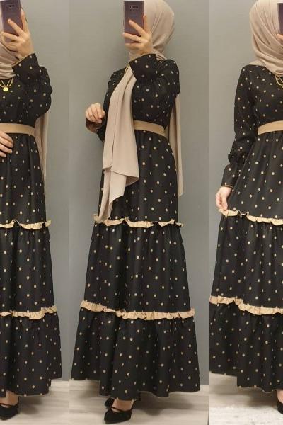 Fırfırlı Elbisem Siyah