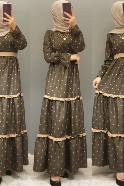 Fırfırlı Elbisem Haki