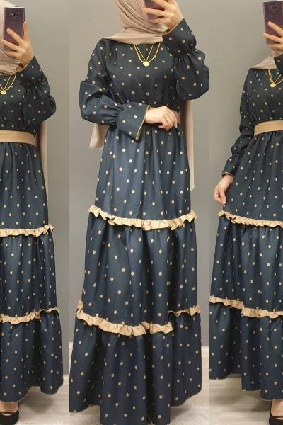 Fırfırlı Elbisem Mavi