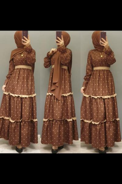 Fırfırlı Elbisem Taba