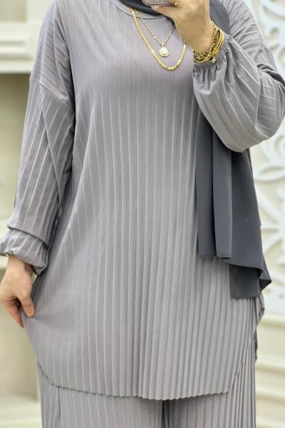 Fitilli Takım  Açık Gri