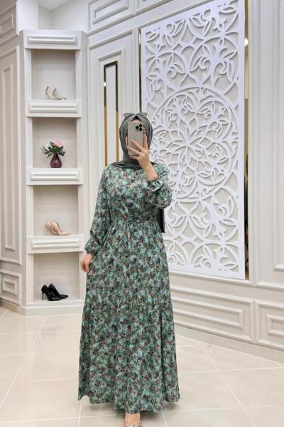 Gönül Tesettür Elbise Mint Yeşili