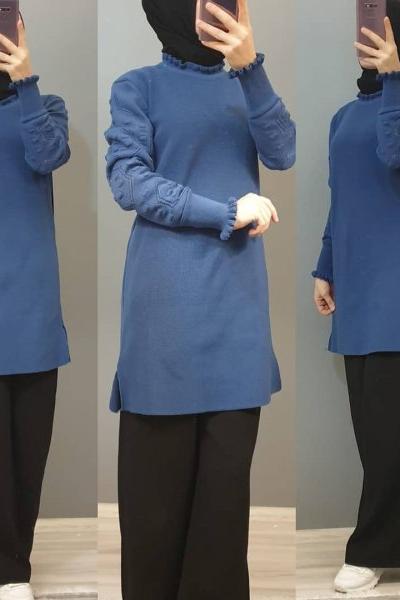 Harika Model Tuniğim  Saks Mavisi