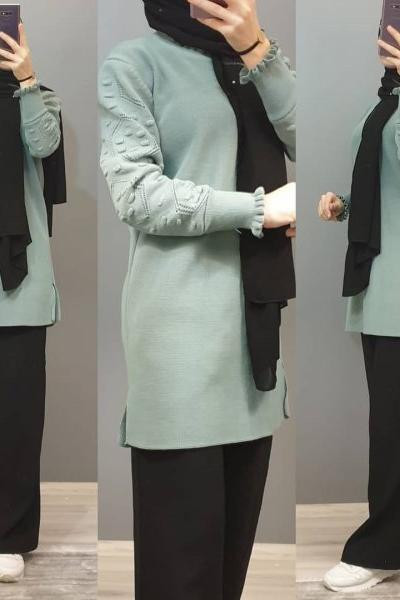Harika Model Tuniğim  Mint Yeşili
