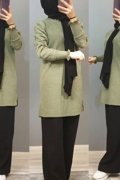 Harika Model Tuniğim  Fıstık Yeşili