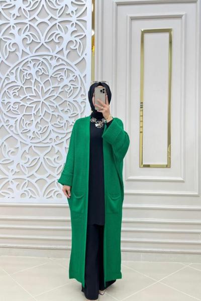 Haroşe Triko Hırkam Yeşil