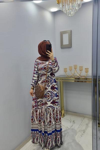 Hint Desen Elbise  Bordo