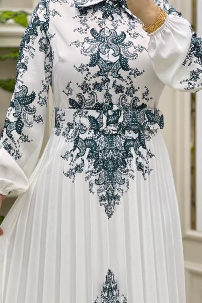 İpek Saten Elbise Zümrüt