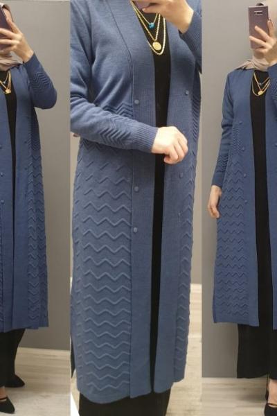 İşleme Model Hırkam Mavi