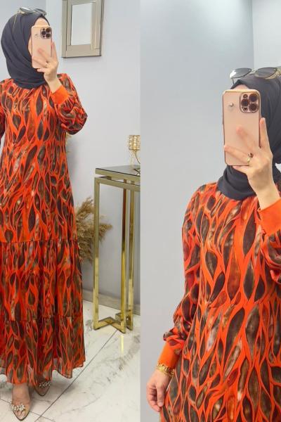 İzel Elbise Turuncu