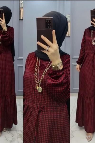 Kadife Elbisem Bordo