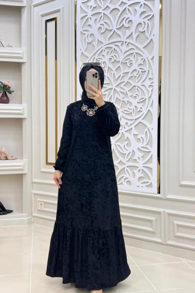 Kadife Elbisem Siyah