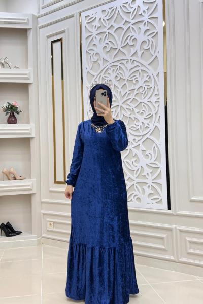 Kadife Elbisem Lacivert