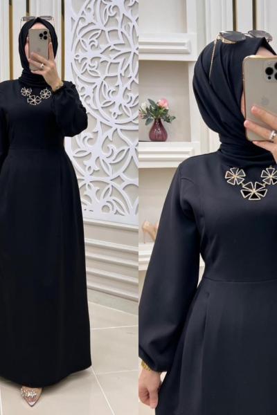 Kalem Tesettür Elbise  Siyah