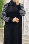 Karamel Triko Elbisem Siyah