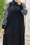 Karamel Triko Elbisem Siyah