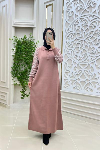 Karamel Triko Elbisem Gül