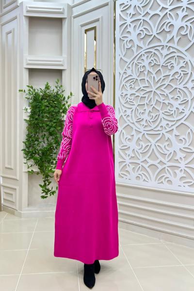 Karamel Triko Elbisem Pembe