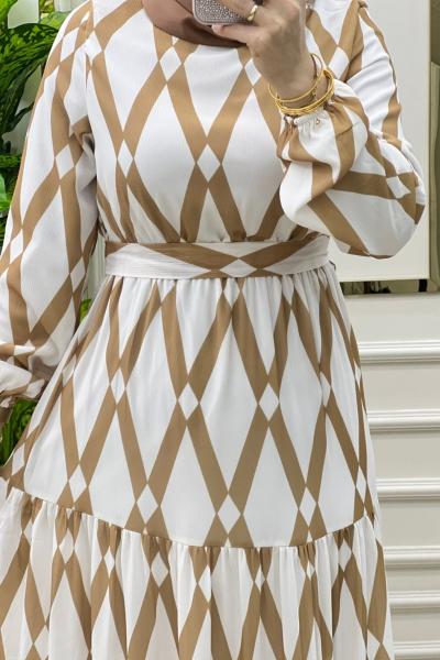 Kare Elbise  Vizon Beyaz