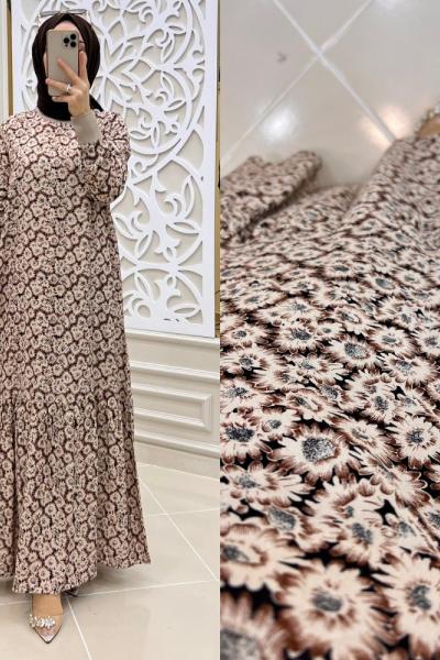 Kasımpatı Tesettür Elbise  Vizon Siyah