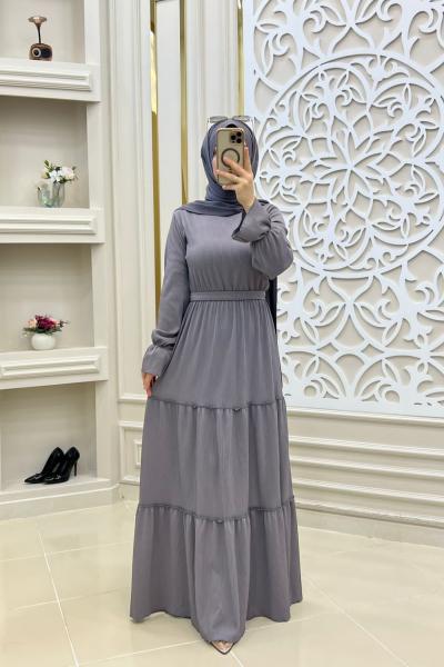 Kat Kat Fitilli Elbise Gri