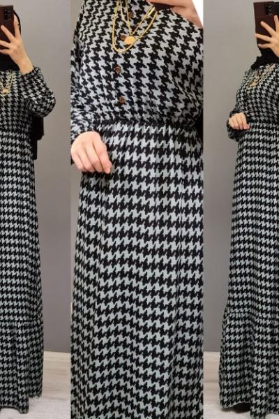 Kazayağı Elbisem Açık Gri