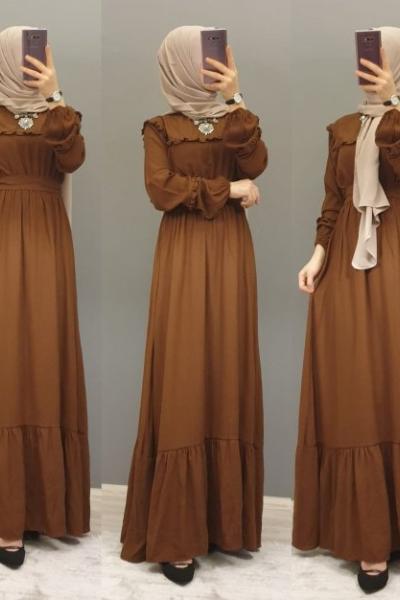 Kemerli Elbisem Taba