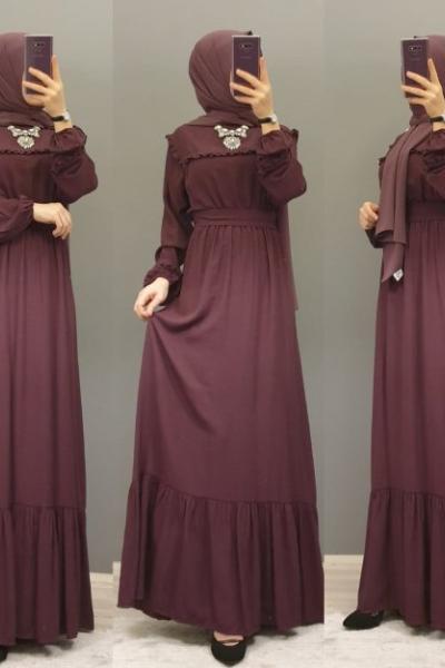 Kemerli Elbisem Mürdüm