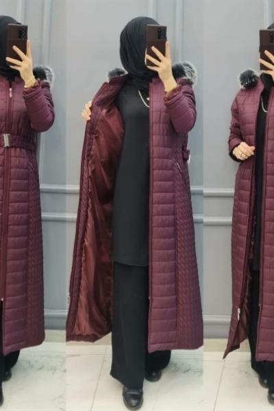 Kemerli Kabanım Bordo