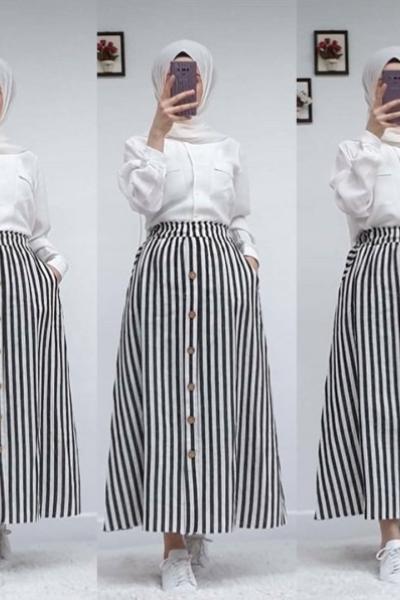 Keten Etek  Siyah Beyaz