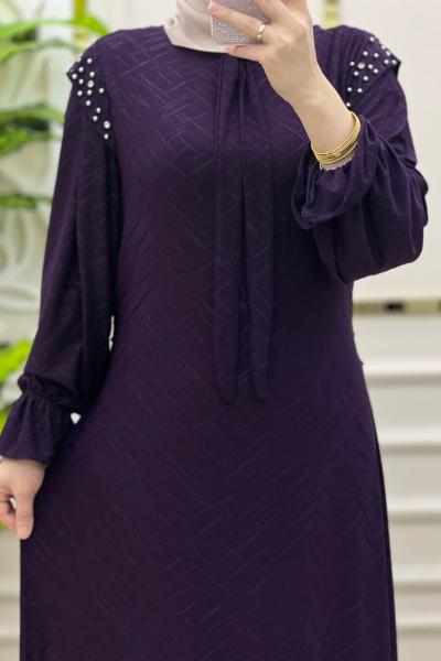 Ketrin Elbise Açık Mor